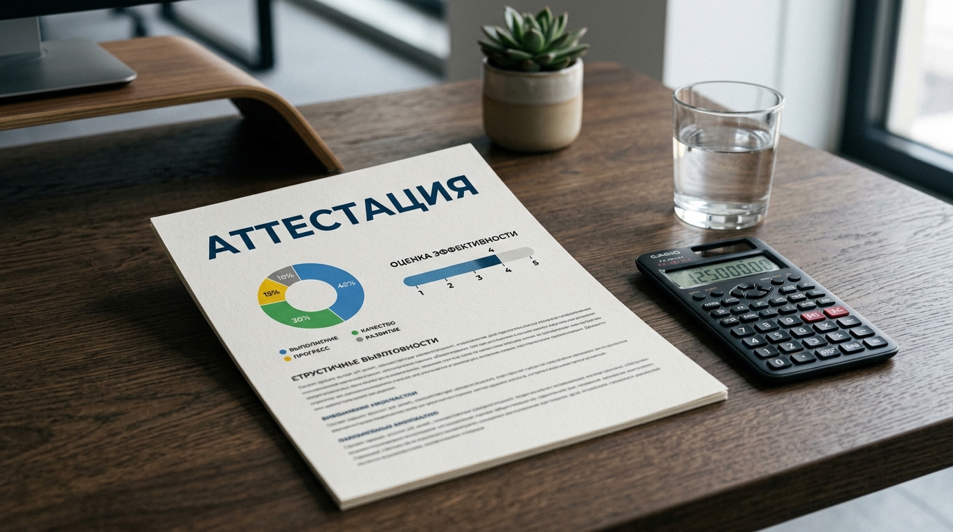 Печатный отчёт по аттестации отдела продаж на рабочем столе
