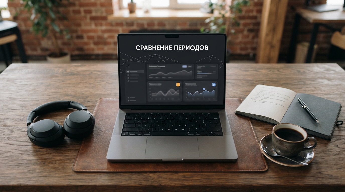 Ноутбук со сравнением периодов продаж.