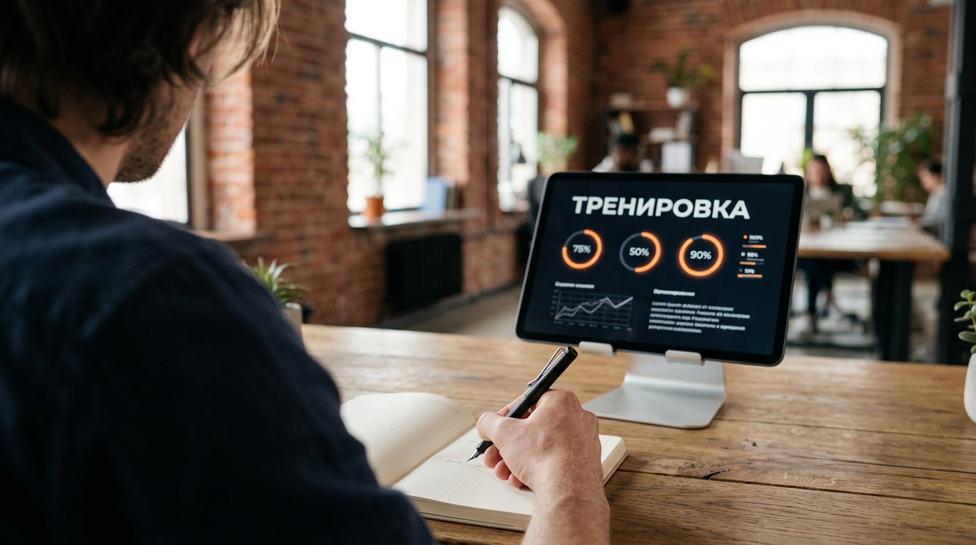 Планшет с планом тренировки отработки возражений