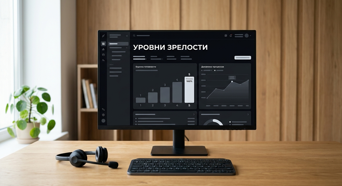 Монитор с дашбордом уровней зрелости контроля качества продаж