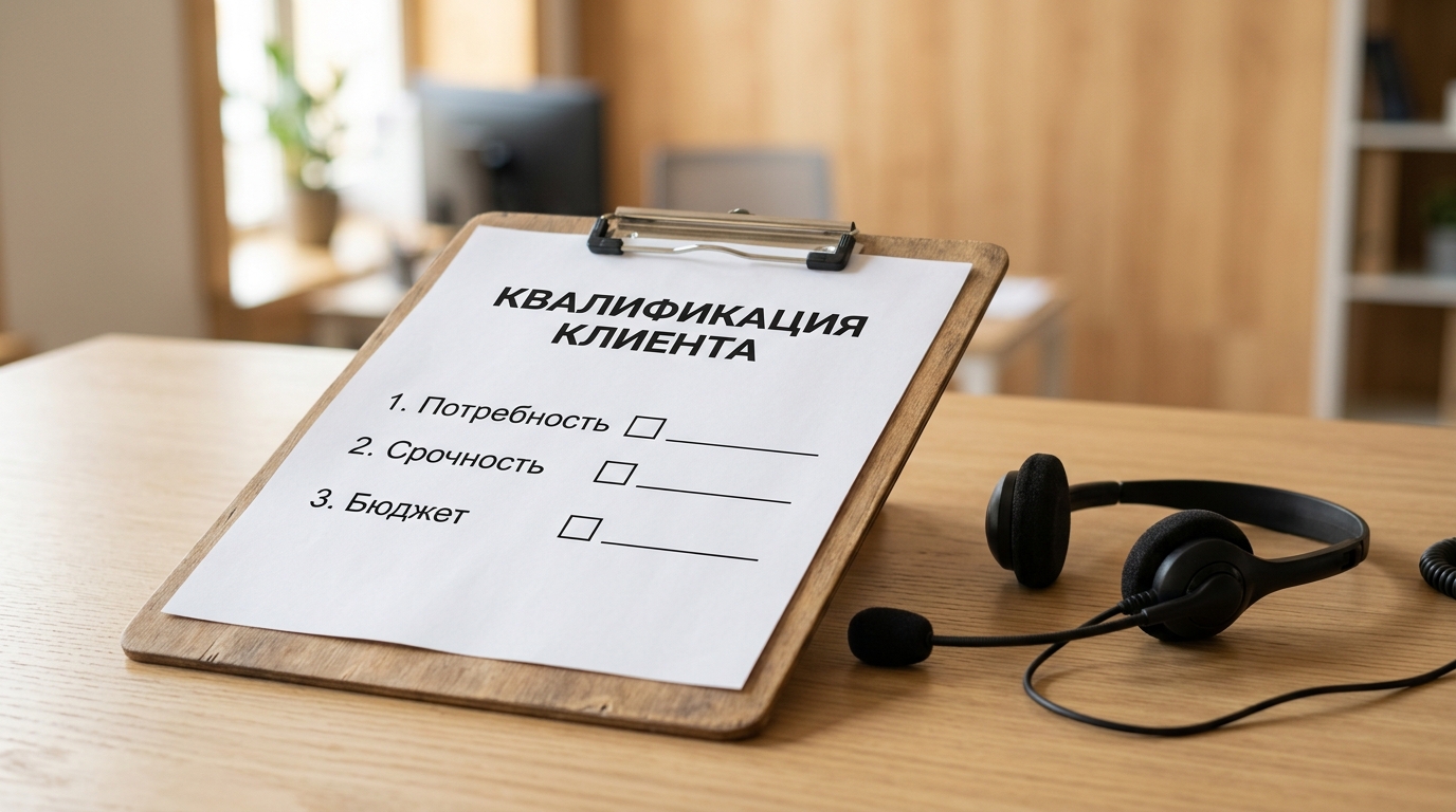 Чек-лист квалификации клиента с вопросами.