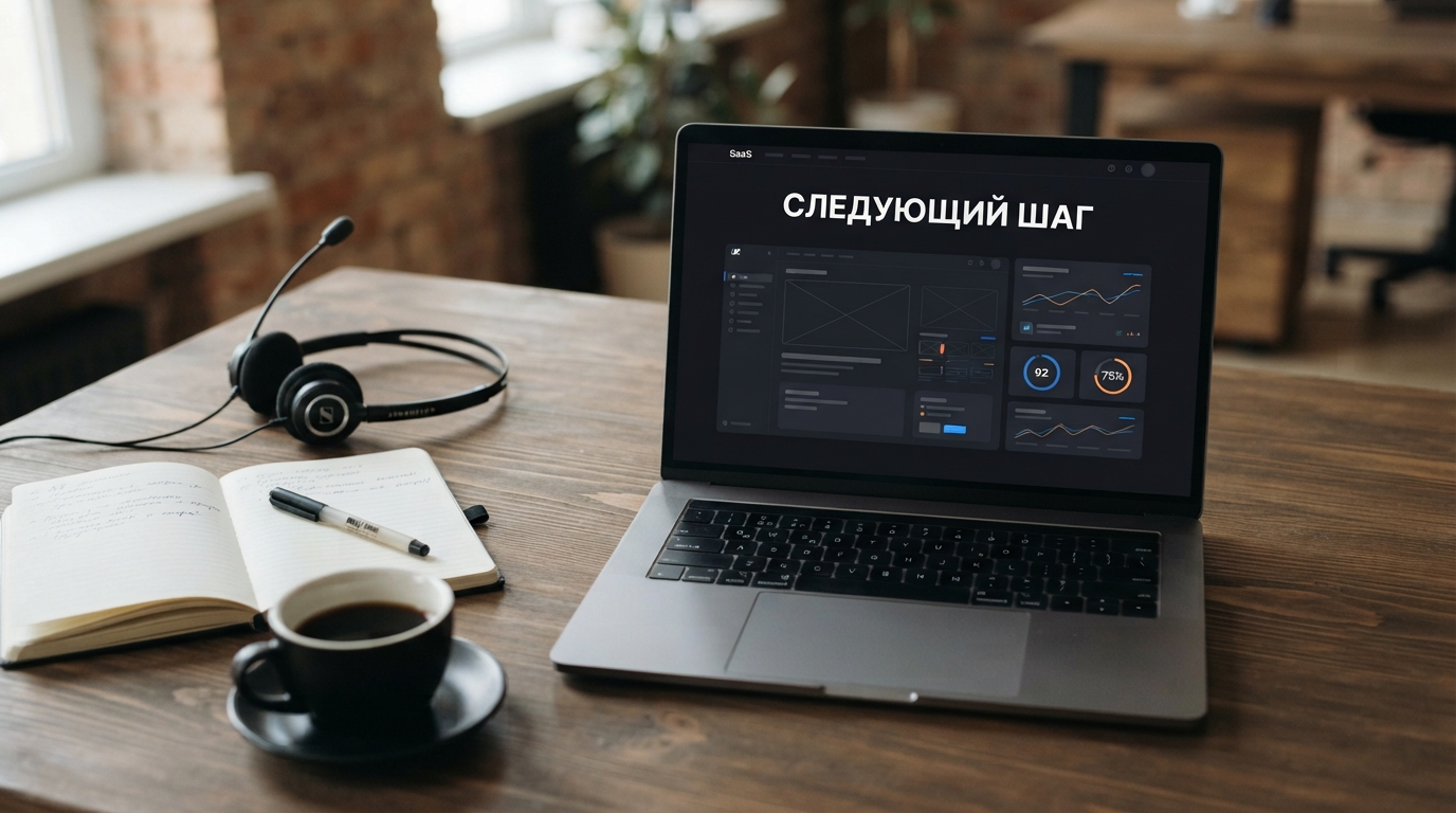 Ноутбук с наглядным следующим шагом в продажах