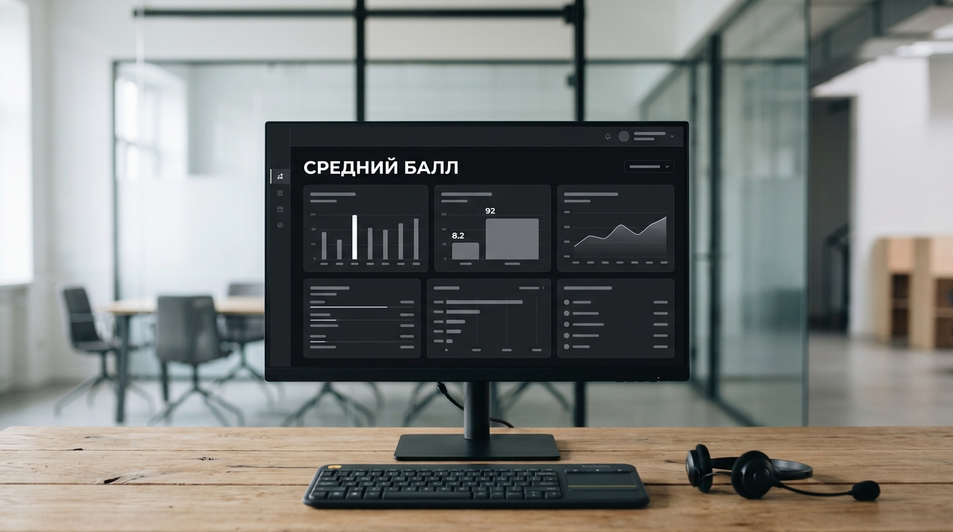 Дашборд со средним баллом звонков по менеджерам отдела продаж