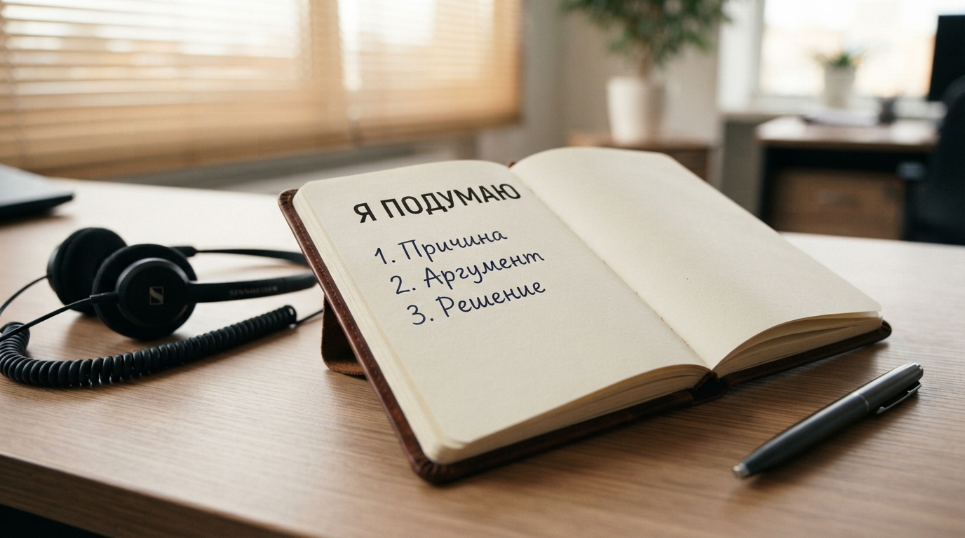 Блокнот с ответами на возражение «я подумаю»